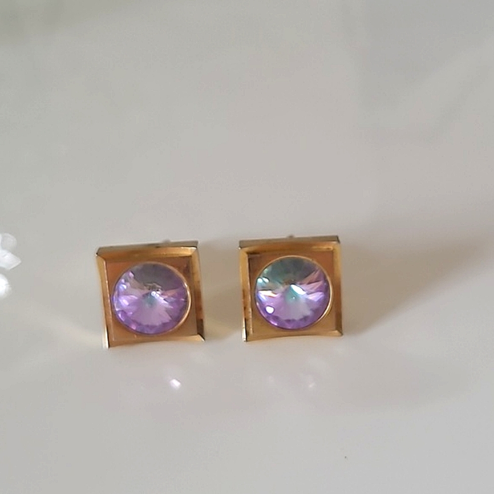 Vintage cufflink christal multi colors
